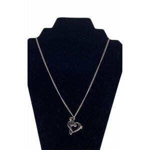 G-Clef and Heart in One Necklace Sliver